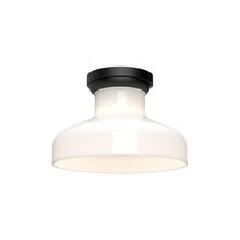  FM540011MBGO - Westlake 11-in Glossy Opal Glass/Matte Black 1 Light Flush Mount