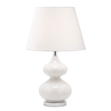 Dainolite 180T-WH - 1 Light Incandescent Table Lamp White Glass Finish with White Shade