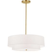  571-224P-AGB-WH - 4LT Incand 2 Tier Pendant, AGB w/ WH Shade