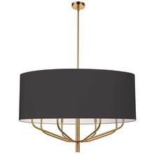  ELN-388C-AGB-797 - 8 Light Incandescent Chandelier, Aged Brass with Black Shade