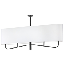  ELN-544HC-MB-790 - 4 Light Incandescent Horizontal Chandelier Matte Black with White Shade