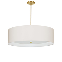  HEL-304P-AGB-CRM - 4 Light Incandescent Pendant, Aged Brass with Cream Shade