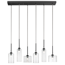  IC-286P-MB - 6 Light Halogen Horizontal Pendant, Matte Black with Clear Glass