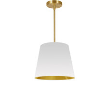 Dainolite ODR-S-692 - 1 Light Oversized Drum Pendant Small White/Gold Shade