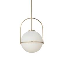  PAO-121P-AGB - 1LT Incandescent Pendant, AGB with WH Opal Glass