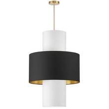  POA-224P-AGB-698-790 - 4 Light Incan Pendant, Aged Brass w/ Black/Gold & White Shades