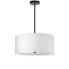  POR-224P-MB-WH - 4 Light Incandescent Pendant, Matte Black with White Shade