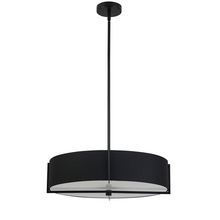  PST-214P-MB-BK - 4 Light Incandescent Pendant, Matte Black with Black Shade