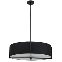 Dainolite PST-264LP-MB-BK - 4 Light Incandescent Pendant, Matte Black with Black Shade