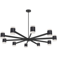 Dainolite WLS-48140LEDC-MB - 84W Chandelier, Matte Black w/ Frosted Acrylic Diffuser