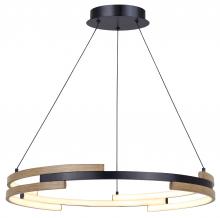  LCH283A24BKB - AZRIA 6 Light Matte Black Mid Century Modern Chandelier with Integrated LED for Dining Rooms