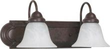 Nuvo 60/324 - Ballerina - 2 Light 18&#34; Vanity w/ Alabaster Glass Bell Shades - Old Bronze