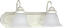  60/332 - Ballerina - 2 Light 18" Vanity with Alabaster Glass - Textured White Finish