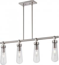 Nuvo 60/5265 - Beaker - 4 Light Island Pendant with Clear Glass -Brushed Nickel Finish