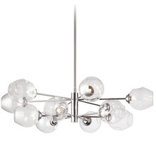  ABI-3312P-PC - 12LT Halogen Chandelier, PC with Clear Glass