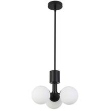  AMA-153P-MB - 3 Light Halogen Pendant Matte Black with White Opal Glass