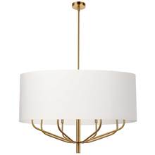  ELN-388C-AGB-790 - 8 Light Incandescent Chandelier, Aged Brass with White Shade