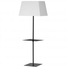 Dainolite GTC-S641F-MB-WH - 1 Light Incandescent Square Base Floor with Shelf Matte Black with White Shade