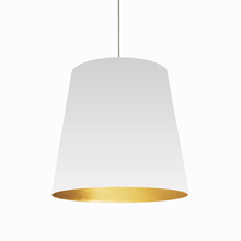  OD-L-692 - 1 Light Tapered Drum Pendant with White on Gold Shade