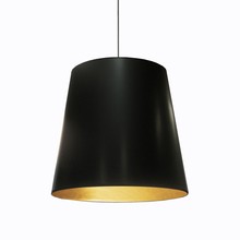  OD-L-698 - 1 Light Tapered Drum Pendant with Black on Gold Shade