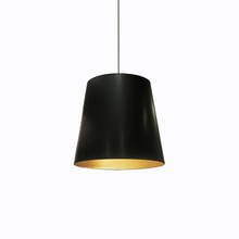  OD-M-698 - 1 Light Tapered Drum Pendant with Black on Gold Shade