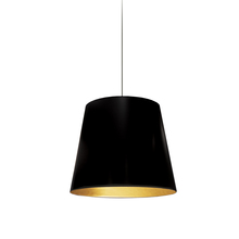  OD-S-698 - 1 Light Tapered Drum Pendant with Black on Gold Shade