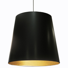  OD-XL-698 - 1 Light Tapered Drum Pendant with Black on Gold Shade