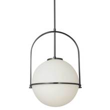 Dainolite PAO-161P-MB - 1 Light Incandescent Pendant, Matte Black with White Opal Glass