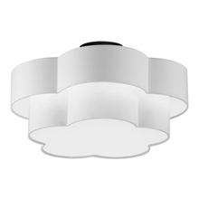  PLX-203FH-MB-WH - 3 Light Incandescent Flush Mount, Matte Black with White Shade