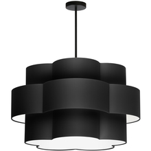  PLX-284C-MB-BK - 4 Light Incandescent Chandelier, Matte Black with Black Shade