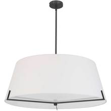  PST-324P-MB-WH - 4 Light Incandescent Pendant Matte Black with White Fabric shade