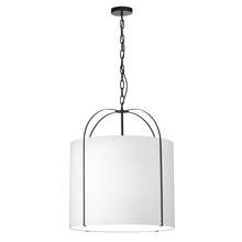  QCY-221P-BK-WH - 3 Light Incandescent Pendant Black with Black Shade