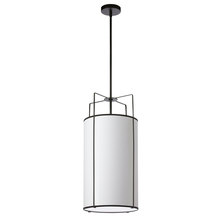  TRA-124P-BK-WH - 4LT Drum Pendant BK/ WH Shade w/790Diff