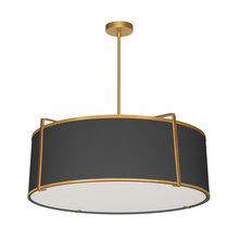  TRA-244P-GLD-BK - 4LT Drum Pendant GLD/BK Shade w/790Diff