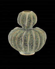  1200-0299 - Sunken Boat Double Gourd Green Vase